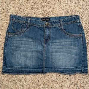 Earl Jeans Junior's Distressed Mini Jean Skirt